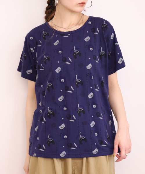 Emago（イマゴ）の「EMAGO 花ｵﾊﾟｰﾙﾌﾟﾘﾝﾄﾚｷﾞｭﾗｰT 半袖（Tシャツ/カットソー・レディース・ホワイト・FREE）」の15枚目の写真