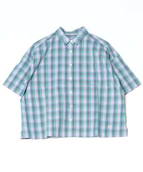 McGREGOR（マックレガー）の「ｸﾛｯﾌﾟﾄﾞﾁｪｯｸｼｬﾂ（シャツ/ブラウス・レディース・ライトブルー/ピンク/ライトグリーン・M）」の3枚目の写真