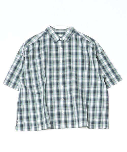 McGREGOR（マックレガー）の「ｸﾛｯﾌﾟﾄﾞﾁｪｯｸｼｬﾂ（シャツ/ブラウス・レディース・ライトブルー/ピンク/ライトグリーン・M）」の2枚目の写真