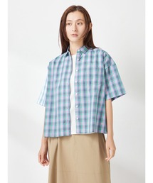 クロップドチェックシャツ