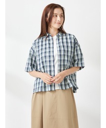 クロップドチェックシャツ
