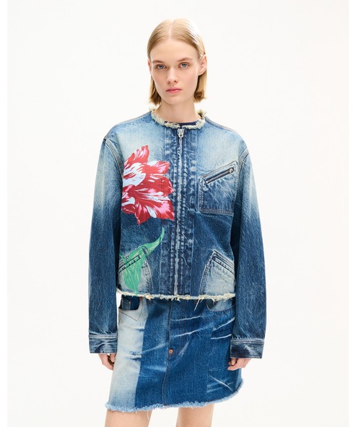 KENZO(ケンゾー)の「'KENZO Tulip' チョア ジャケット イン ジャパニーズ デニム(デニムジャケット・レディース・ブルー系その他7・X-SMALL/SMALL)」の2枚目の写真