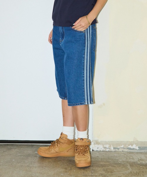 adidas(アディダス)の「adidas/サイドラインデニムハーフパンツ/ I8799,KD1500,KD1498,WF818 秋服 冬服(デニムパンツ・メンズ・ブルー・34inch/32inch/30inch/28inch)」の9枚目の写真