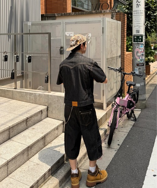 ADAMASTE(アダマスト)の「Western 3panel Buggy Denim Short - ウエスタン3パネルバギーデニムショーツ(デニムパンツ・メンズ・ブラック/インディゴブルー・SMALL/MEDIUM/LARGE)」の6枚目の写真