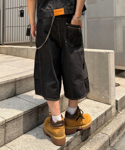 ADAMASTE(アダマスト)の「Western 3panel Buggy Denim Short - ウエスタン3パネルバギーデニムショーツ(デニムパンツ・メンズ・ブラック/インディゴブルー・SMALL/MEDIUM/LARGE)」の3枚目の写真