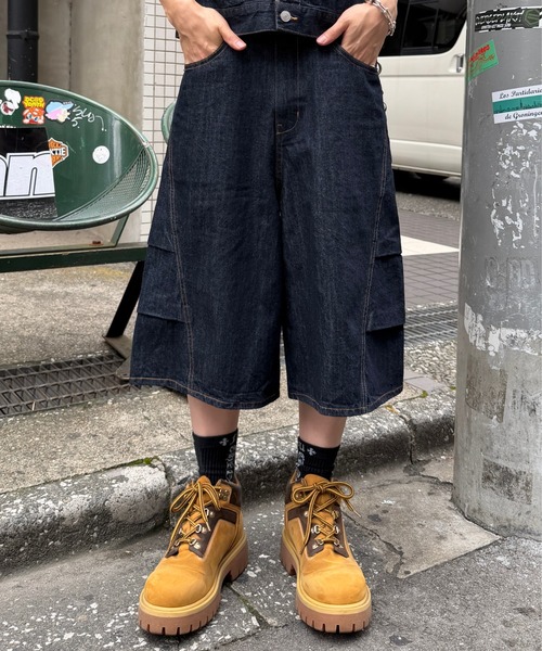 ADAMASTE(アダマスト)の「Western 3panel Buggy Denim Short - ウエスタン3パネルバギーデニムショーツ(デニムパンツ・メンズ・ブラック/インディゴブルー・SMALL/MEDIUM/LARGE)」の7枚目の写真
