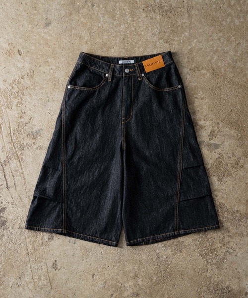 ADAMASTE(アダマスト)の「Western 3panel Buggy Denim Short - ウエスタン3パネルバギーデニムショーツ(デニムパンツ・メンズ・ブラック/インディゴブルー・SMALL/MEDIUM/LARGE)」の12枚目の写真