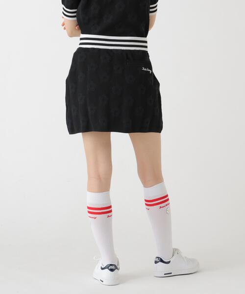 Jack Bunny!!(ジャックバニー)の「【Jack Bunny!!】【CINEMA MONOTONE】花柄ジャガードニットスカート(スカート・レディース・ブラック/イエロー・MEDIUM/LARGE/SMALL)」の4枚目の写真