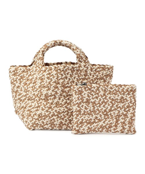 NAGHEDI ベージュ 編み込みトートバッグ セット NAGHEDI St Barths Small Tote（トートバッグ）｜NAGHEDI（ナゲディ