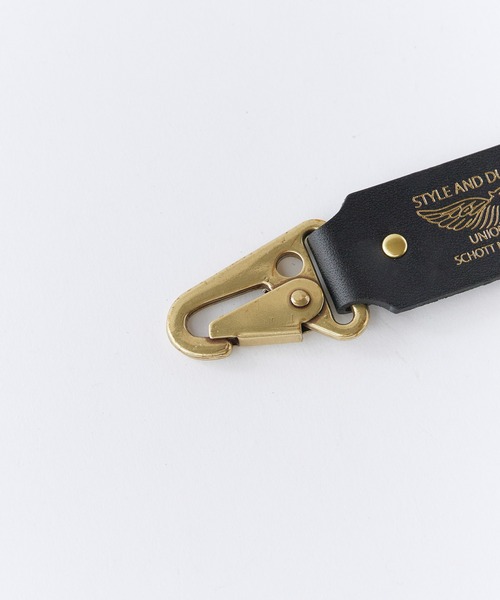 Schott(ショット)の「Schott/ショット MILITARY HOOK 牛革 レザー ミリタリーフック ロゴ ブラック メンズ 2026年 夏 夏服(キーホルダー・メンズ・ブラック・FREE)」の3枚目の写真