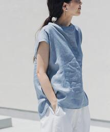 URBAN RESEARCH DOORS | リネンスキッパーフレンチブラウス|フレンチスリーブ/麻/涼しい/オンオフ(シャツ/ブラウス)