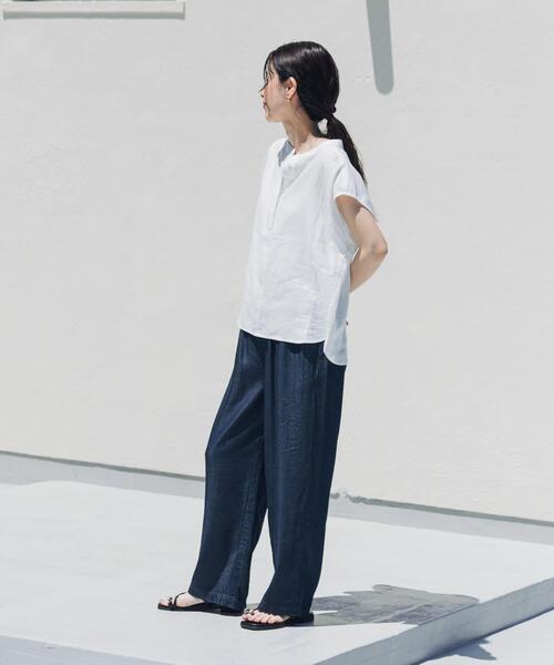 URBAN RESEARCH DOORS（アーバンリサーチドアーズ）の「リネンスキッパーフレンチブラウス（シャツ/ブラウス・レディース・ネイビー/オレンジ系その他/ブルー/オフホワイト・FREE）」の11枚目の写真