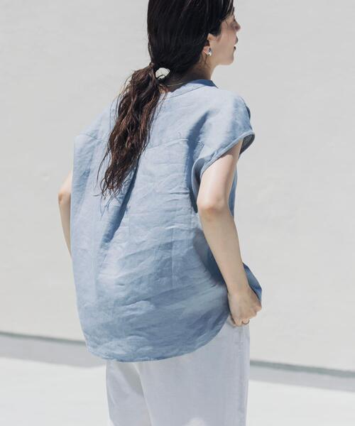 URBAN RESEARCH DOORS（アーバンリサーチドアーズ）の「リネンスキッパーフレンチブラウス（シャツ/ブラウス・レディース・ネイビー/オレンジ系その他/ブルー/オフホワイト・FREE）」の14枚目の写真