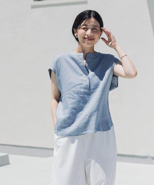URBAN RESEARCH DOORS（アーバンリサーチドアーズ）の「リネンスキッパーフレンチブラウス（シャツ/ブラウス・レディース・ネイビー/オレンジ系その他/ブルー/オフホワイト・FREE）」の17枚目の写真