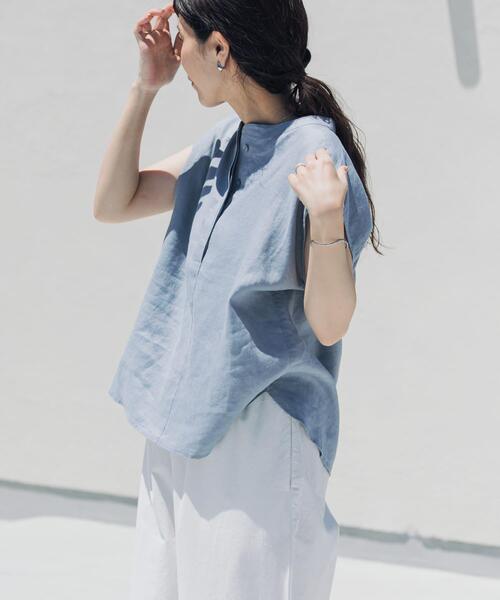 URBAN RESEARCH DOORS（アーバンリサーチドアーズ）の「リネンスキッパーフレンチブラウス（シャツ/ブラウス・レディース・ネイビー/オレンジ系その他/ブルー/オフホワイト・FREE）」の18枚目の写真