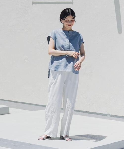 URBAN RESEARCH DOORS（アーバンリサーチドアーズ）の「リネンスキッパーフレンチブラウス（シャツ/ブラウス・レディース・ネイビー/オレンジ系その他/ブルー/オフホワイト・FREE）」の20枚目の写真