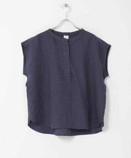 URBAN RESEARCH DOORS(アーバンリサーチドアーズ)の「リネンスキッパーフレンチブラウス|フレンチスリーブ/麻/涼しい/オンオフ(シャツ/ブラウス・レディース・ネイビー/オレンジ系その他/ブルー/オフホワイト・FREE)」の22枚目の写真