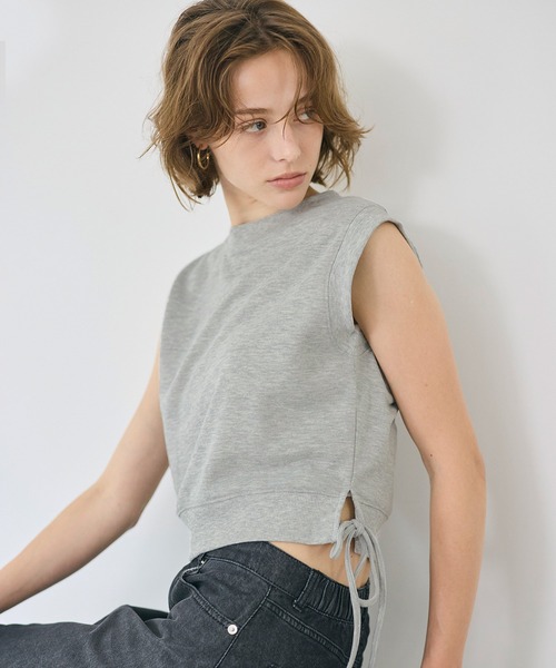 coca(coca)(コカ)の「サイドリボントップス(Tシャツ/カットソー・レディース・ブラック/グレー・S/M/L)」の2枚目の写真
