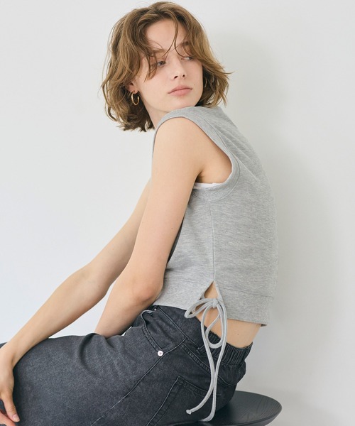 coca(coca)(コカ)の「サイドリボントップス(Tシャツ/カットソー・レディース・ブラック/グレー・S/M/L)」の19枚目の写真