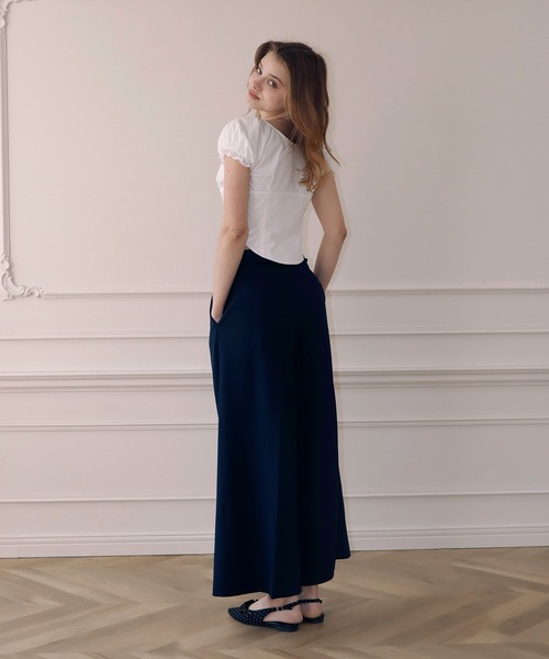 mieya mieya(ミーヤミーヤ)の「【mieya mieya】MINI FRILL WIDE-LEG PT/ミニフリルワイドレッグパンツ(スラックス・レディース・ネイビー/グレー/グレイッシュベージュ・SMALL/MEDIUM)」の21枚目の写真