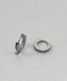 KISHOKACHI 希少価値 ツートーンカラーサークルデザインステンレスクリッカーピアス