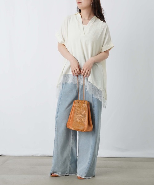 LUCA/LADY LUCK LUCA(ルカ/レディラックルカ)の「LC/LLL 裾レーススキッパープルオーバー(Tシャツ/カットソー・レディース・ブラウン/ブラック/オフホワイト・FREE)」の10枚目の写真