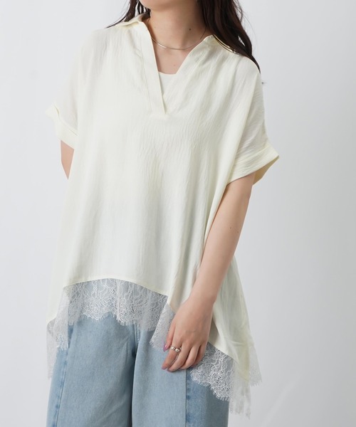 LUCA/LADY LUCK LUCA(ルカ/レディラックルカ)の「LC/LLL 裾レーススキッパープルオーバー(Tシャツ/カットソー・レディース・ブラウン/ブラック/オフホワイト・FREE)」の18枚目の写真