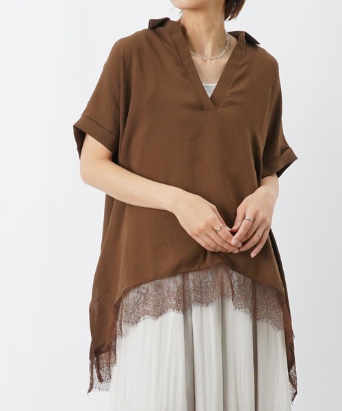 LUCA/LADY LUCK LUCA(ルカ/レディラックルカ)の「LC/LLL 裾レーススキッパープルオーバー(Tシャツ/カットソー・レディース・ブラウン/ブラック/オフホワイト・FREE)」の11枚目の写真