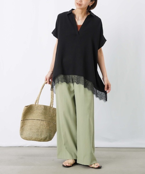 LUCA/LADY LUCK LUCA(ルカ/レディラックルカ)の「LC/LLL 裾レーススキッパープルオーバー(Tシャツ/カットソー・レディース・ブラウン/ブラック/オフホワイト・FREE)」の9枚目の写真