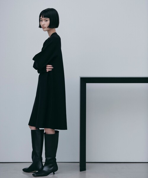 EMMEL REFINES（エメルリファインズ）の「＜EMMEL REFINES＞EM Aライン ミニ ニット ワンピース（ワンピース・レディース・ブラック/ベージュ/オレンジ系その他・FREE）」の7枚目の写真