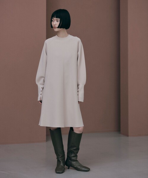 EMMEL REFINES（エメルリファインズ）の「＜EMMEL REFINES＞EM Aライン ミニ ニット ワンピース（ワンピース・レディース・ブラック/ベージュ/オレンジ系その他・FREE）」の10枚目の写真