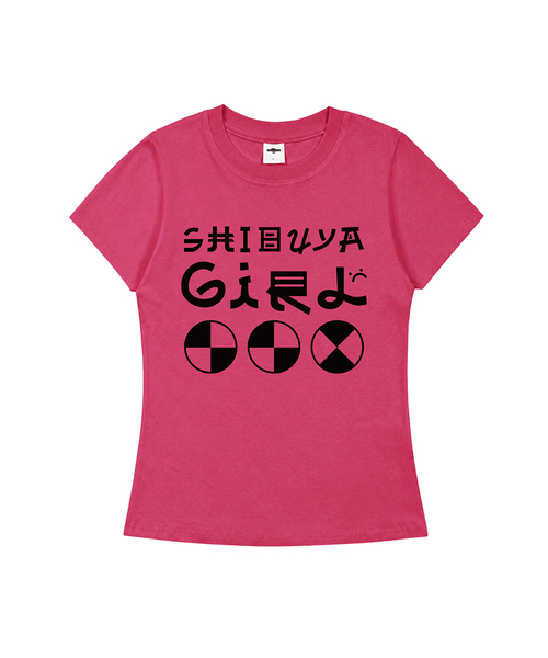 MILLION DAY(ミリオンデイ)の「JP GIRL スリムフィット半袖Tシャツ(Tシャツ/カットソー・レディース・ピンク/ブラック・MEDIUM/SMALL/LARGE)」の1枚目の写真