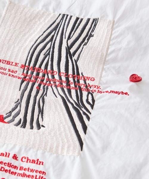 DOUBLE STANDARD CLOTHING(ダブルスタンダードクロージング)の「Ball&Chain/ Block Stripe Bottom ミニショッピングバッグ(エコバッグ/サブバッグ・レディース・オフホワイト・FREE)」の9枚目の写真