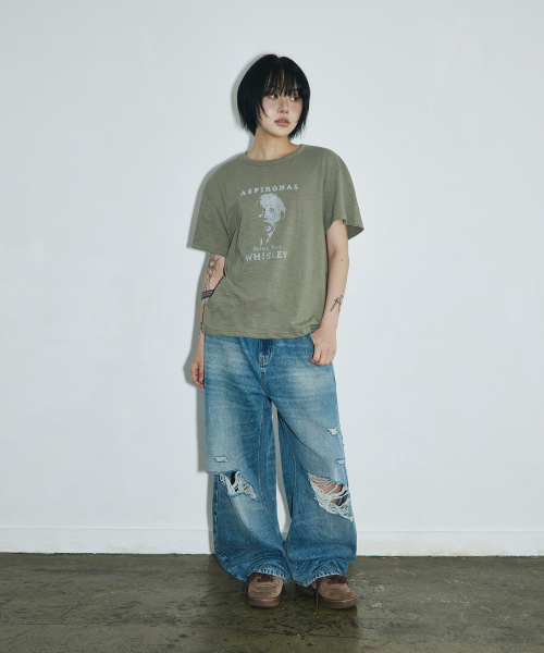 SCALLYWAG（スカリーワグ）の「VTG スクラッチダメージセギングデニムパンツ[ライトインディゴ]（デニムパンツ・レディース・その他・SMALL/MEDIUM/LARGE/X-LARGE）」の9枚目の写真