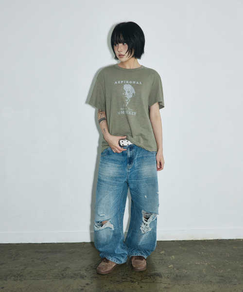 SCALLYWAG（スカリーワグ）の「VTG スクラッチダメージセギングデニムパンツ[ライトインディゴ]（デニムパンツ・レディース・その他・SMALL/MEDIUM/LARGE/X-LARGE）」の10枚目の写真
