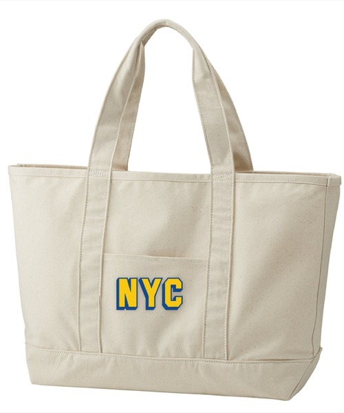 Ol' Basics(オールベーシックス)の「Ol' Basics(オール・ベーシックス) ビッグトートバッグ キャンバス NYC ニューヨーク ロゴ プリント 鞄 BAG アメカジ メンズ レディース ユニセックス(トートバッグ・レディース・ベージュ系2/ベージュ系1・FREE)」の1枚目の写真