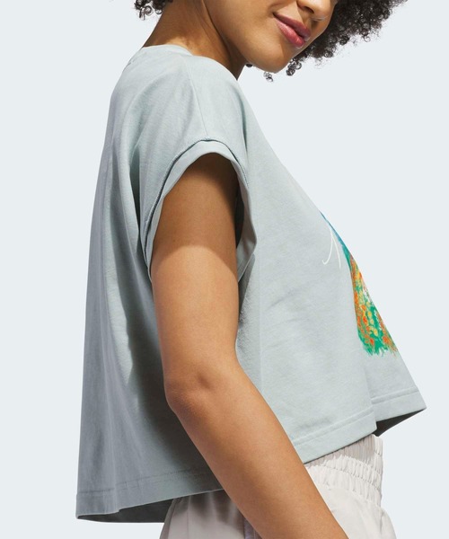 adidas(アディダス)の「サマー ロマンス グラフィック Tシャツ / アディダス adidas(Tシャツ/カットソー・レディース・グリーン・XX-LARGE/LARGE/MEDIUM/SMALL/X-LARGE/X-SMALL)」の4枚目の写真