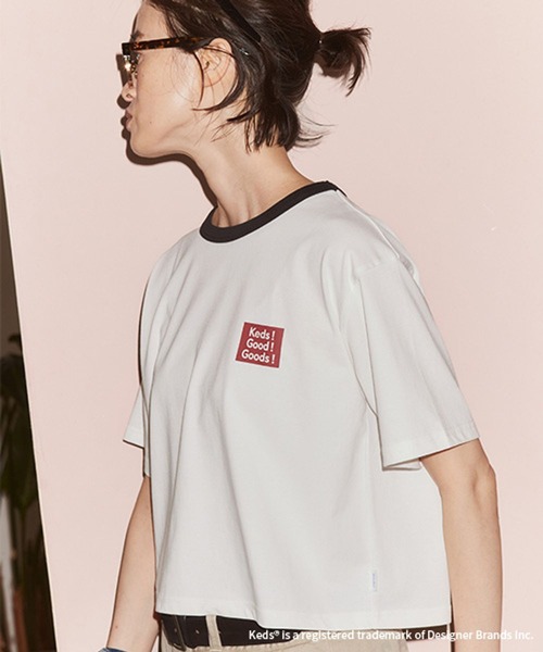 studio CLIP(スタディオクリップ)の「【Keds】コンパクトTシャツ(Tシャツ/カットソー・レディース・ネイビー/ホワイト・FREE)」の1枚目の写真