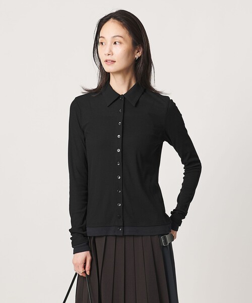 UNITED ARROWS(ユナイテッドアローズ)の「レイヤード カットソー カーディガン(カーディガン/ボレロ・レディース・ホワイト/ブラック・FREE)」の2枚目の写真