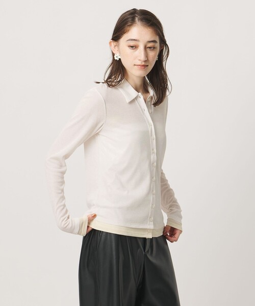 UNITED ARROWS(ユナイテッドアローズ)の「レイヤード カットソー カーディガン(カーディガン/ボレロ・レディース・ホワイト/ブラック・FREE)」の21枚目の写真