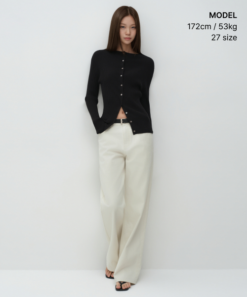 MUSINSA STANDARD WOMAN（ムシンサスタンダードウーマン）の「ウィメンズエッセンシャルワイドデニムパンツ[クリーム]（デニムパンツ・レディース・その他・24/25/26/27/28/29/30/23/32）」の2枚目の写真