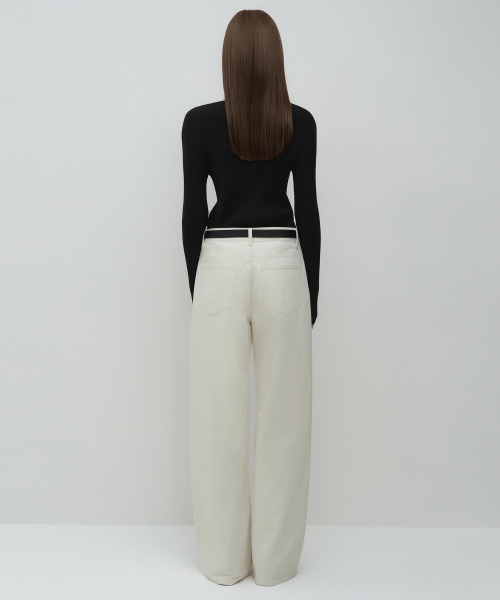 MUSINSA STANDARD WOMAN（ムシンサスタンダードウーマン）の「ウィメンズエッセンシャルワイドデニムパンツ[クリーム]（デニムパンツ・レディース・その他・24/25/26/27/28/29/30/23/32）」の3枚目の写真