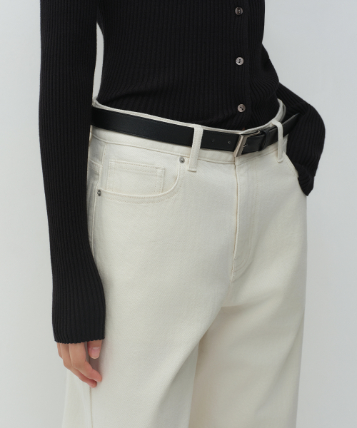 MUSINSA STANDARD WOMAN（ムシンサスタンダードウーマン）の「ウィメンズエッセンシャルワイドデニムパンツ[クリーム]（デニムパンツ・レディース・その他・24/25/26/27/28/29/30/23/32）」の5枚目の写真