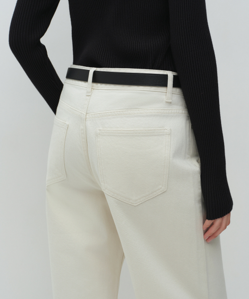 MUSINSA STANDARD WOMAN（ムシンサスタンダードウーマン）の「ウィメンズエッセンシャルワイドデニムパンツ[クリーム]（デニムパンツ・レディース・その他・24/25/26/27/28/29/30/23/32）」の6枚目の写真