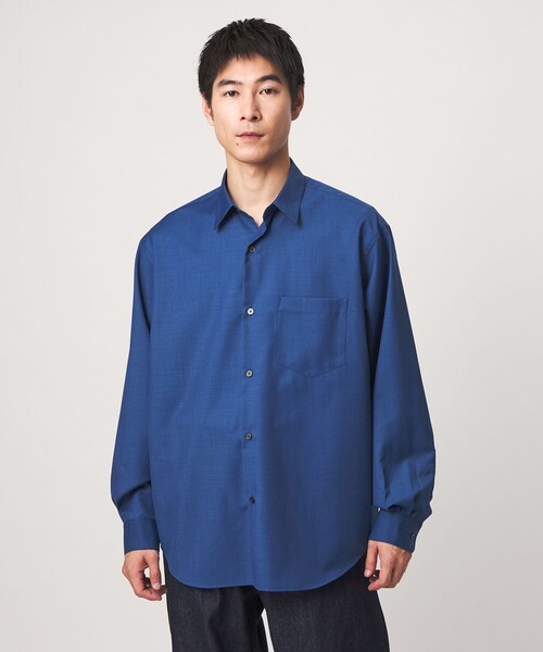 green label relaxing(グリーンレーベルリラクシング)の「ウォッシャブル ビエラジャストルーズ 長袖 シャツ(シャツ/ブラウス・メンズ・モカ/コバルトブルー/ダークグレー・S/M/L/XL)」の6枚目の写真