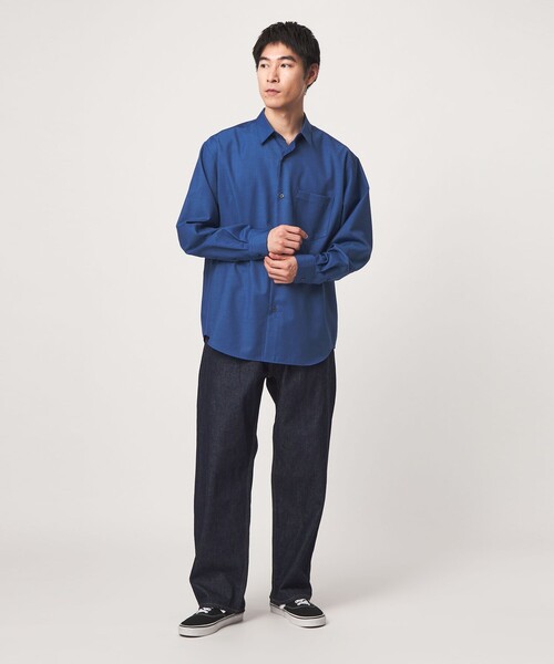 green label relaxing(グリーンレーベルリラクシング)の「ウォッシャブル ビエラジャストルーズ 長袖 シャツ(シャツ/ブラウス・メンズ・モカ/コバルトブルー/ダークグレー・S/M/L/XL)」の7枚目の写真