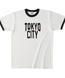 NIPOP(ニポップ) 半袖Tシャツ リンガー 東京 TOKYO ロゴ プリント オープンエンド インバウンド お土産 レディース