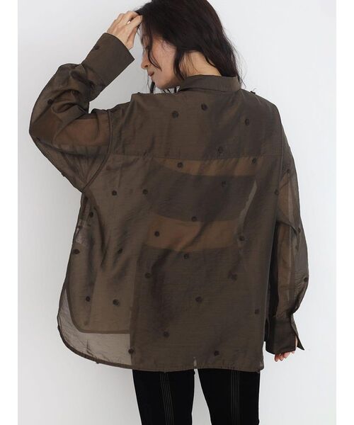 FIKA.(フィーカ)の「Sheer dot shirt(シャツ/ブラウス・レディース・ブラウン/ブラック・MEDIUM)」の5枚目の写真