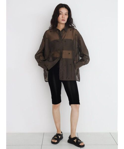 FIKA.(フィーカ)の「Sheer dot shirt(シャツ/ブラウス・レディース・ブラウン/ブラック・MEDIUM)」の10枚目の写真