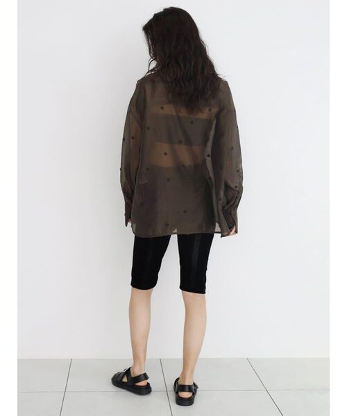 FIKA.(フィーカ)の「Sheer dot shirt(シャツ/ブラウス・レディース・ブラウン/ブラック・MEDIUM)」の12枚目の写真